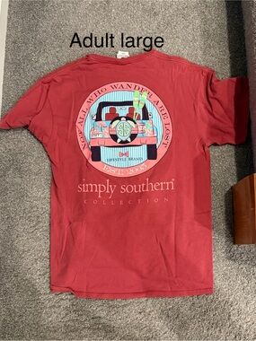Simply Southern Red Graphic Tee with Pastel Truck Design